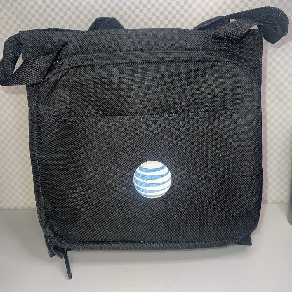 Vintage Lead's Picnic Tote Bag Black At&T Branded Several Pockets And Pouch - Picture 1 of 16